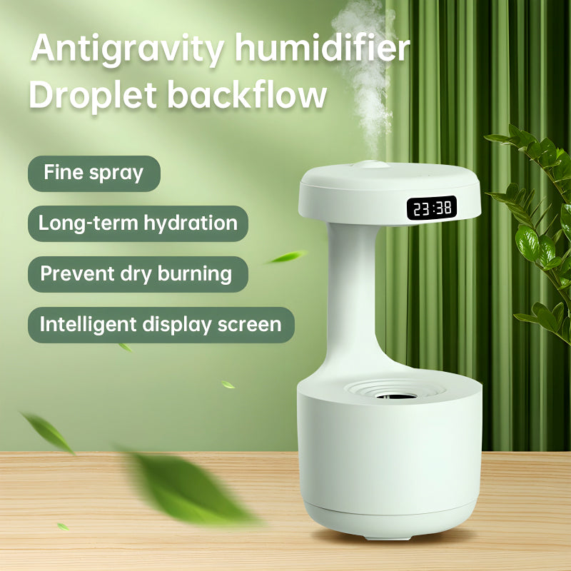 600ml Anti-Gravity Cool Mist Humidifier With Clock &amp; Aroma Diffuser